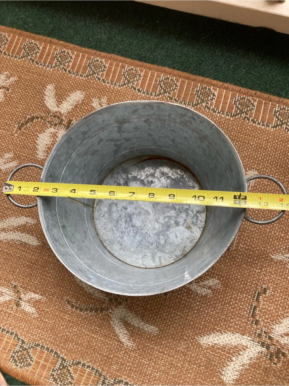Galvanized Metal Tub with Handles - Gray